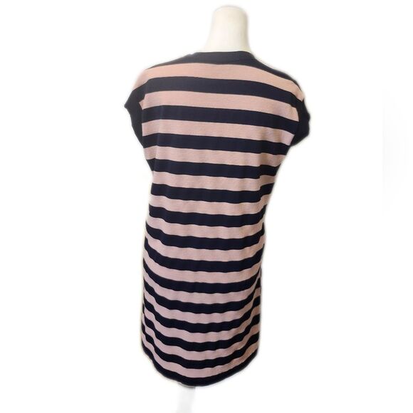 AlvaQ Summer Shirt Dress, Pale Pink & Navy, Cap Sleeve, Mini Dress, M - Picture 8 of 11